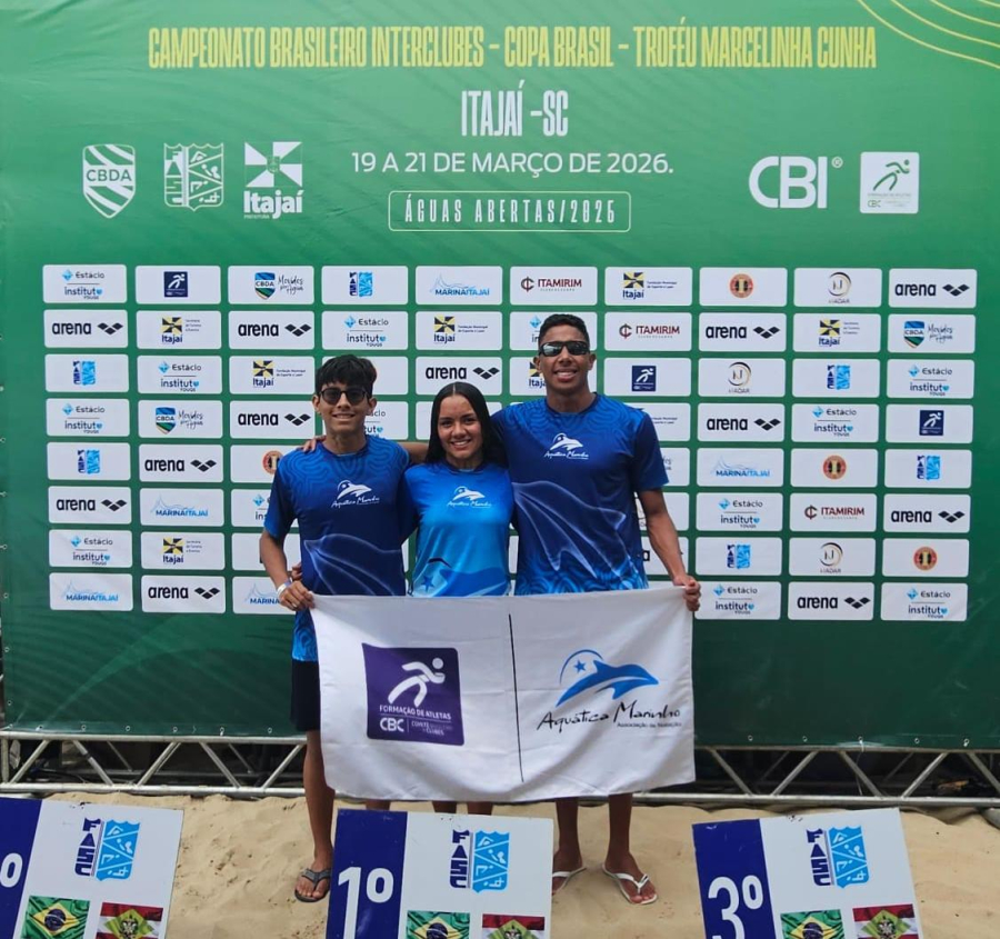 Equipe da Aquática Marinho abrilhanta na Copa do Brasil de Águas Abertas, em Itajaí