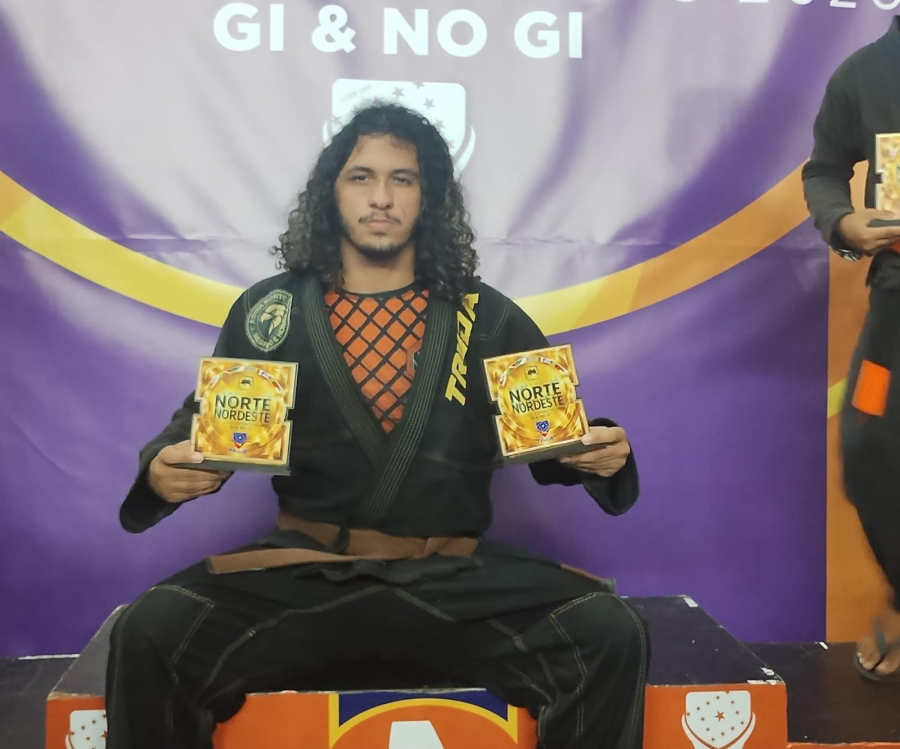 Lutador paratleta roraimense Thiago Oliveira é ouro duplo na Copa Norte-Nordeste de Jiu-jitsu 