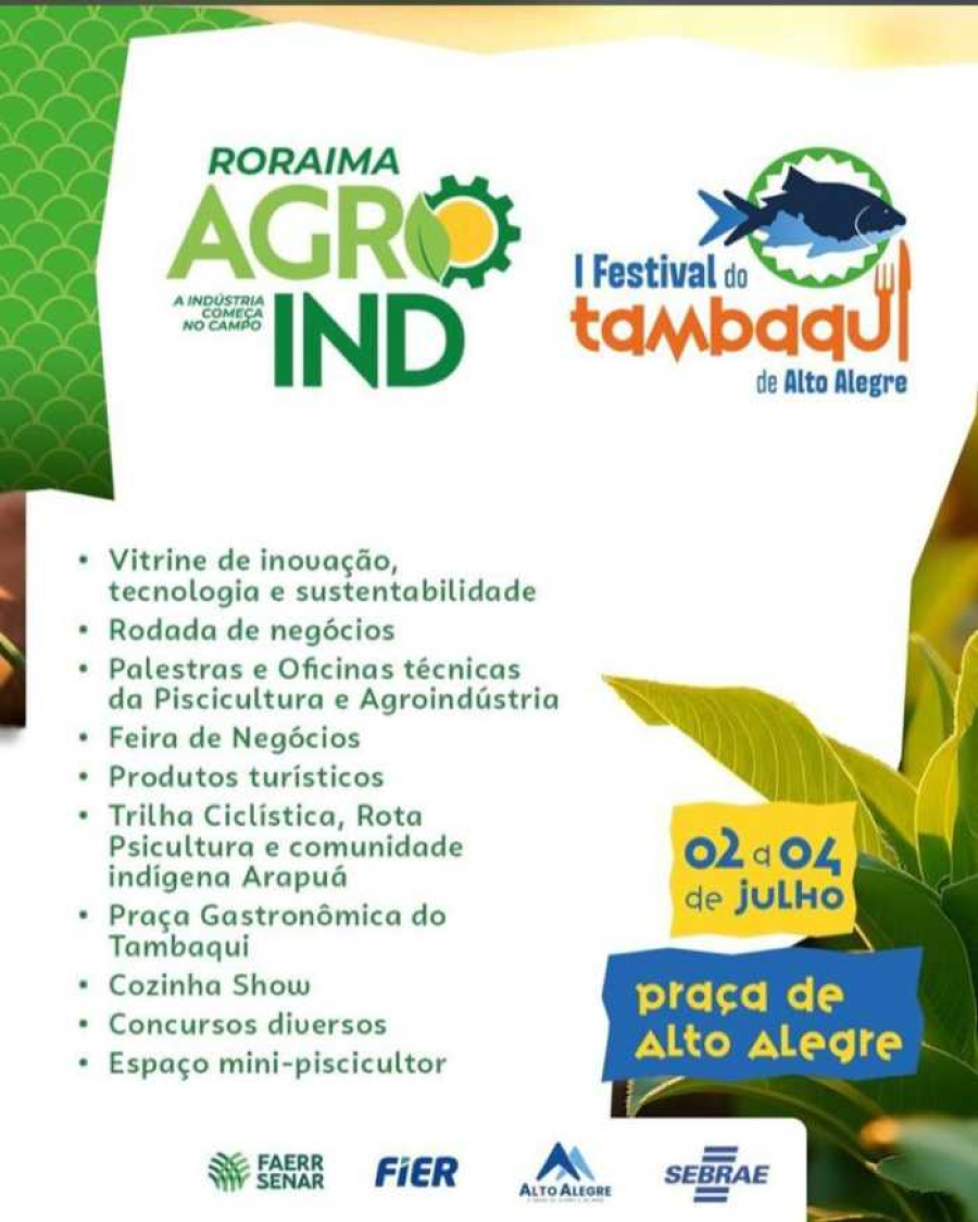Alto Alegre receberá o 1º Festival do Tambaqui durante o Roraima Agroind