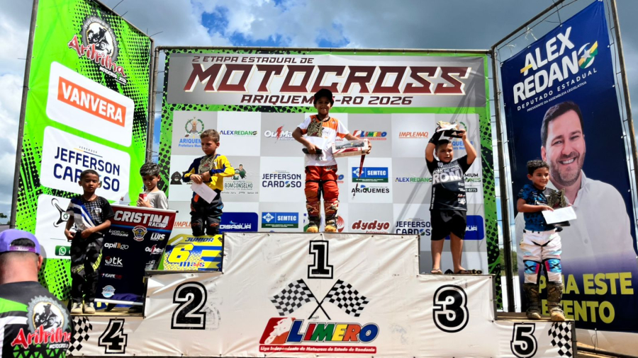 Piloto Benjamim Galvão coloca Roraima no topo de pódio da II° Etapa Estadual do Motocross de Rondônia