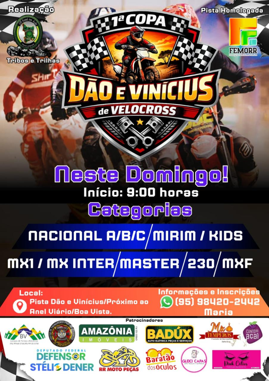 Copa beneficente de velocross movimenta Boa Vista e mira apoio a atletas de Roraima no Brasileiro