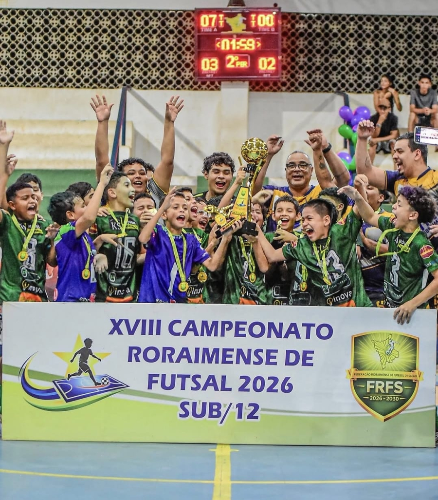 Sporting Roraima goleia L10 por 7 a 0 e se sagra campeão roraimense de futsal sub-12 2026